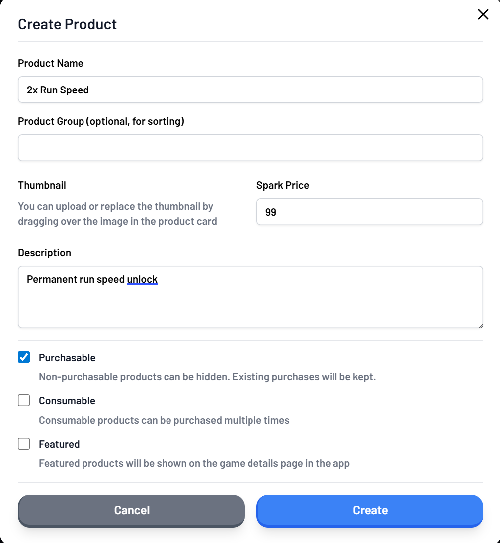 Product form with the consumable option clear